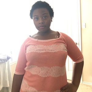 Peach mid-sleeve Sweater